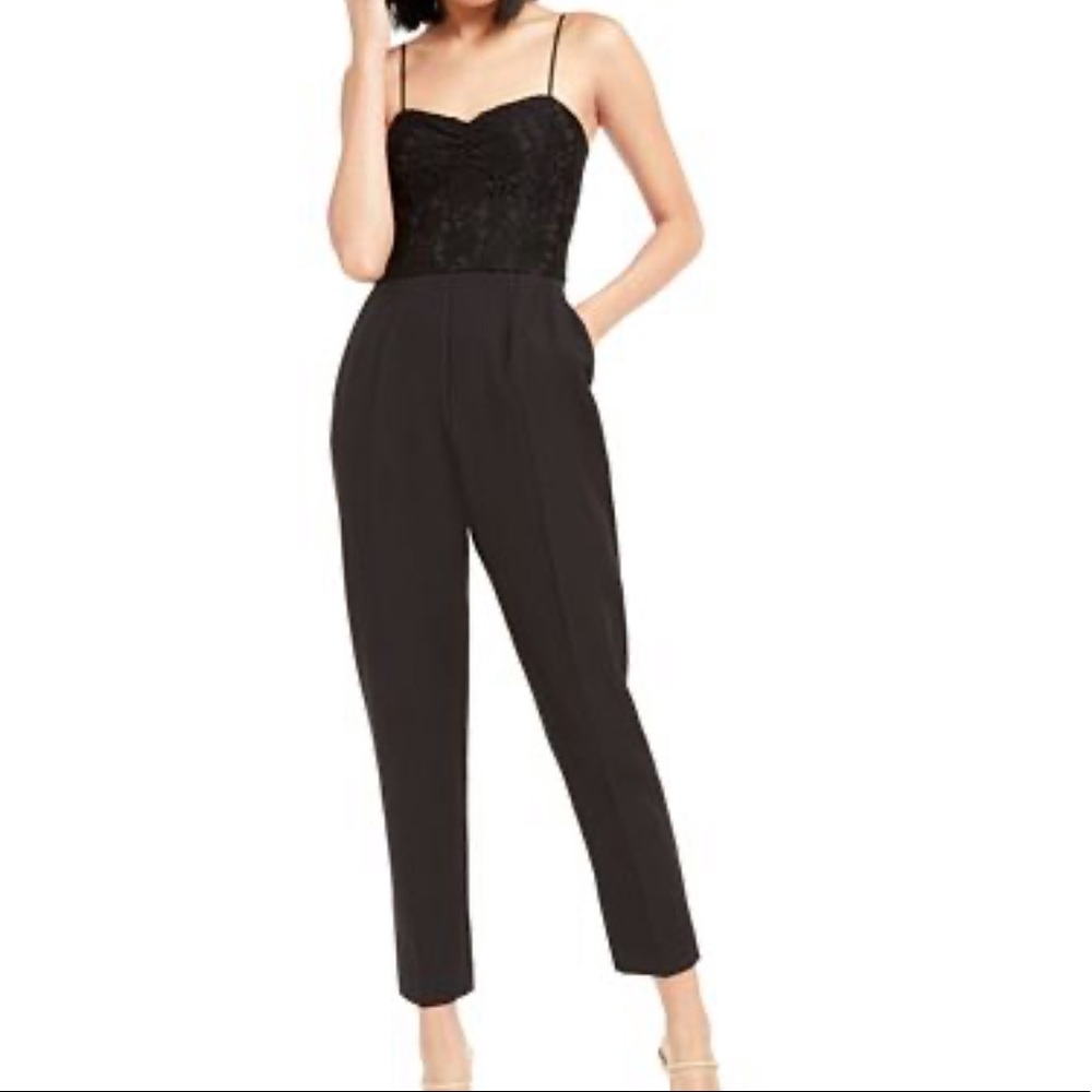 Black lace top jumpsuit